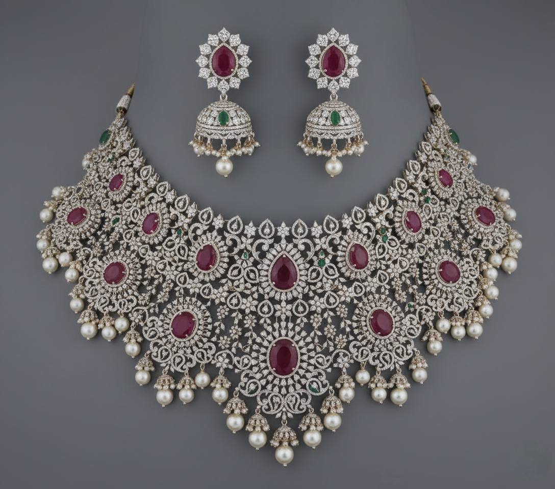 Ruby Pearl Regal Bridal Set